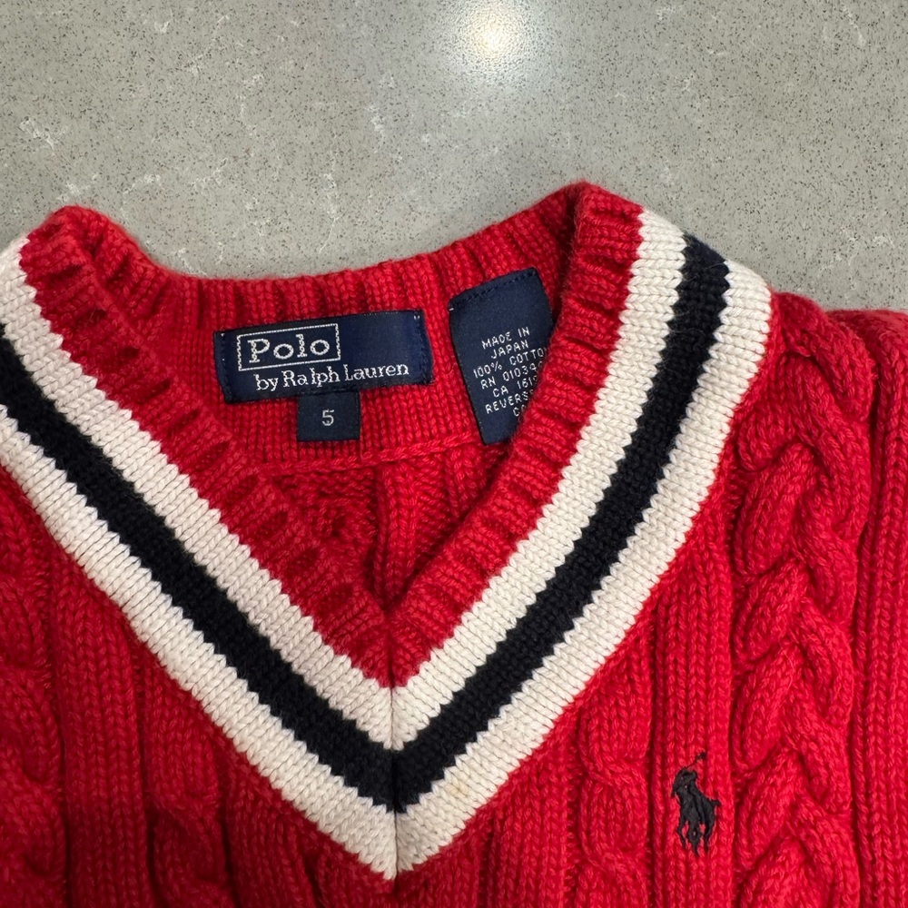 Ralph Lauren Boys Red Sweater Vest - Picture 3 of 5